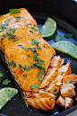 Sriracha Lime Salmon - Baked Salmon with delicious Sriracha and lime juice marinade. Moist, juicy and mouthwatering salmon recipe that you want to eat every day | rasamalaysia.com