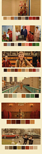 Wes Anderson's Color 韦斯安德森的电影配色
分别来自天才家族、月升王国、布达佩斯大饭店。