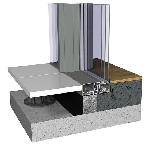 玻璃幕墙底座剖面解析图。