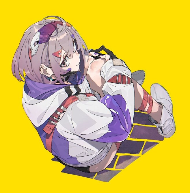 少女 俯视 蹲