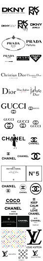DKNY、LV、CHANEL、GUCCI、DIOR等大牌的logo设计规范。