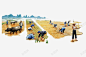 水彩插画农田种植水稻的农民高清素材 元素 设计图片 免费下载 页面网页 平面电商 创意素材 png素材