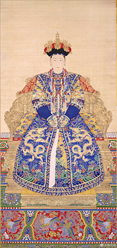 清朝画像后妃朝服系