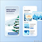 Winter Holiday Destination App Exploration冬季旅游度假应用UI界面设计套件
