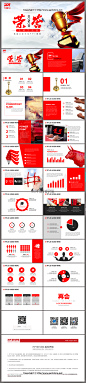 【荣誉】大气红色企业年终总结类PPT通用模板