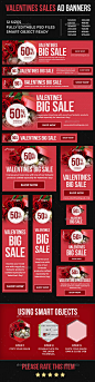 Valentines Sales Ad Banners - Banners & Ads Web Elements