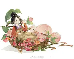 婉转年华，如梭短暂，今后的岁月里，吾愿卿一切安好。
古风女子插画 分享图片／via 寂山有饮
#古风图鉴##古风图片##古风壁纸##手绘插画##人文艺术赏析# ​​​​