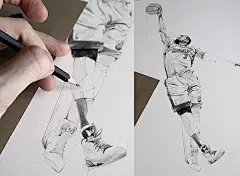Nike耐克篮球运动员素描[53P]-美术插画 - DOOOOR.com