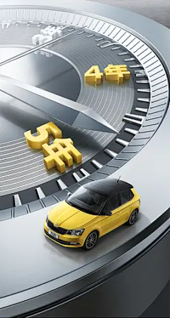 汽车跑赛车停车位创意合成表现手法宣传广告海报