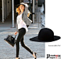 黑白配是最不容易出错的选择。黑色的宽檐帽加上有个性印花的T恤，黑色仔裤和高跟鞋，造型就一气呵成。http://www.pinpai37.com/baike/fuzhuang/nvzhuangdapei/