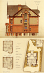 维多利亚式彩色建筑图纸.Victorian Brick and Terra-Cotta Architecture in Full Color.160帧.By Pierre Chabat (025-1)