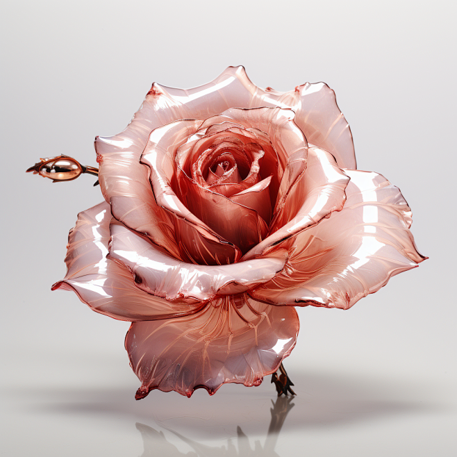 a 3D rose lying on t...