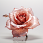 a 3D rose lying on the white clear background, in the style of 3D, C4d, vray material, on the white clear background