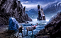 General 1920x1200 Romantically Apocalyptic  digital art apocalyptic fantasy art nature mountains rock snow deer frost