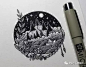 插画丨他用针管笔画出了不一样的黑白世界，森系小确幸