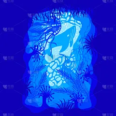 植物群,珊瑚,水下,洞穴,看风景,平衡折角灯,生物学,事件,环境,模板