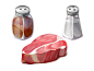 meat, salt, pepper