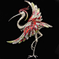 MB Boucher Pave and Metallic Enamel Heron Bird Pin - Mine is blue -- love it