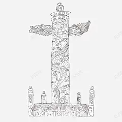 天安门柱子简笔画图标