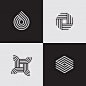 现代抽象线条LOGO标志，创意的几何形状，矢量图素材