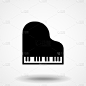Piano Icon Isolated on White Background
