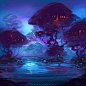 Mystic Night Forest, Benedick Bana : landscape painting.