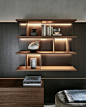 Modern modular bookcase, Italian design - Grid - Molteni&C : Modular GRID panel system with interior LED lighting | Italian modern design | Designed by Vincent Van Duysen. Find out where to buy it! _Cabinet   _书柜_T2020831