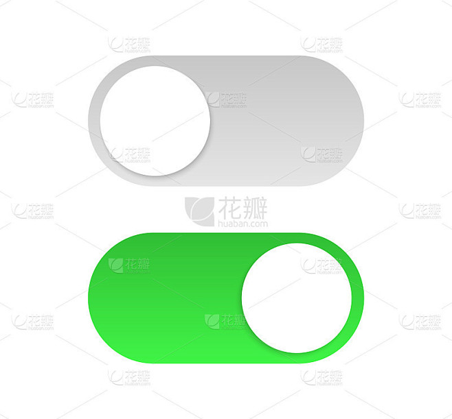 开、关切换开关。滑块按钮。按钮用户界面的切换。按钮模型为现代设备。矢量插图。素材-花瓣网