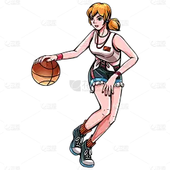 手绘-街头篮球动漫人物插画5