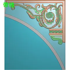 JHY034_精雕图灰度浮雕图雕刻角花