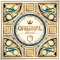 Golden ornate art deco vintage emblem