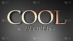 COOL PEOPLE金属写在黑色背景- 3D渲染插图