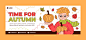 Hand drawn social media cover template for autumn celebration