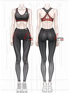 瑜伽服款式图｜AI服装设计 - 小红书