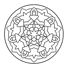 矢量曼陀罗线条花纹元素