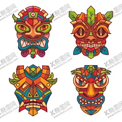面具 【酷图网】面具,图腾,图腾面具,古老面具,古代面具,玛雅面具,印第安面具,远古面具,原始人,原始人面具