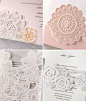love the details in these laser-cut wedding invites