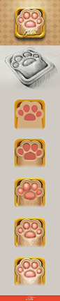 可爱的猫爪教程 | Game - UI - Icon - HUD - GUI | Pinterest