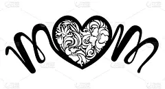 母亲的一天。百合花做成的心，上面画着妈妈的字，漆成黑色，锉刀用来切割。