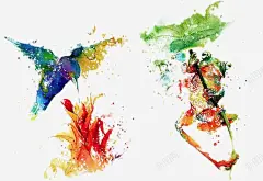 手绘水彩动物 创意素材