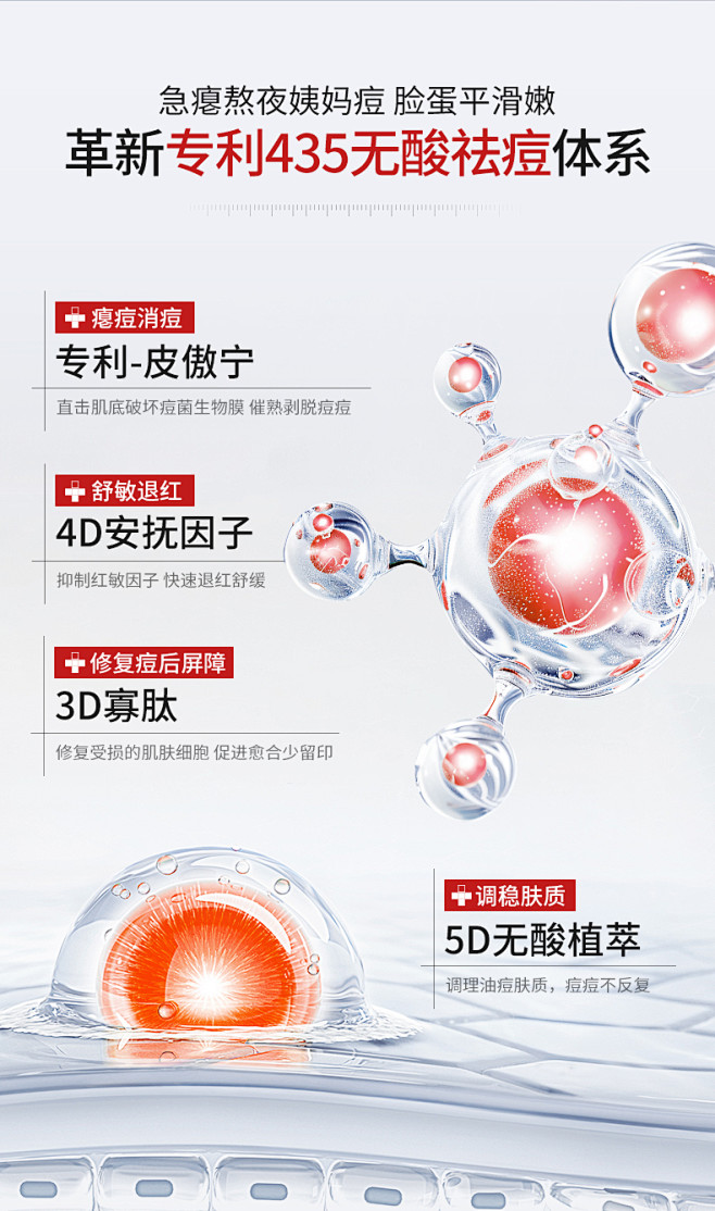 祛痘修复淡化痘印去红肿痘坑痘疤闭口青春痘...