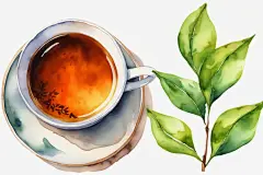 清新手绘清香可口的茶叶图片插画