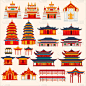 中国的庙宇，大门和传统建筑