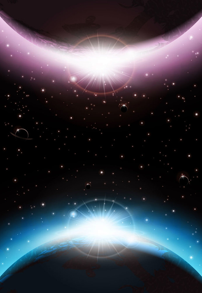 梦幻光晕与星球图片