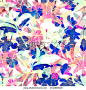 nature flowers and leaves seamless pattern background