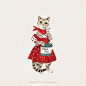 二次元猫咪插画图片
