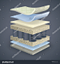 vector mattress section on layers