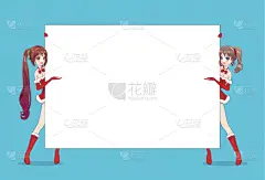 女人,看,日本漫画风格,背面视角,两个物体,可爱的,商务,肖像,白色人种