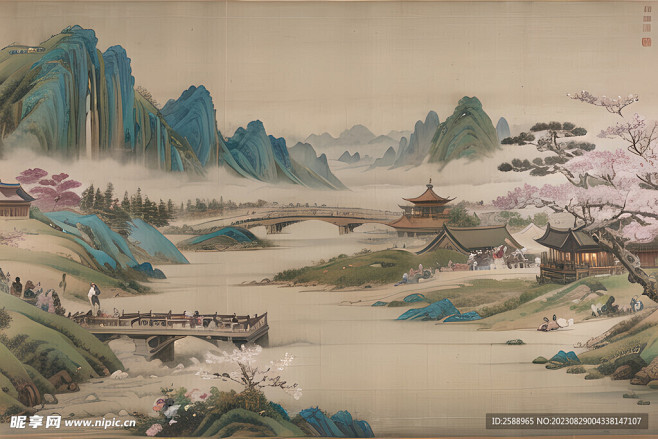 工笔山水