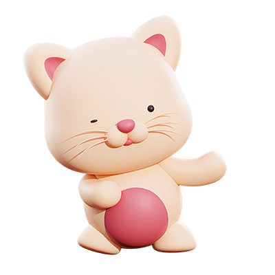 三维可爱小猫卡通形象
